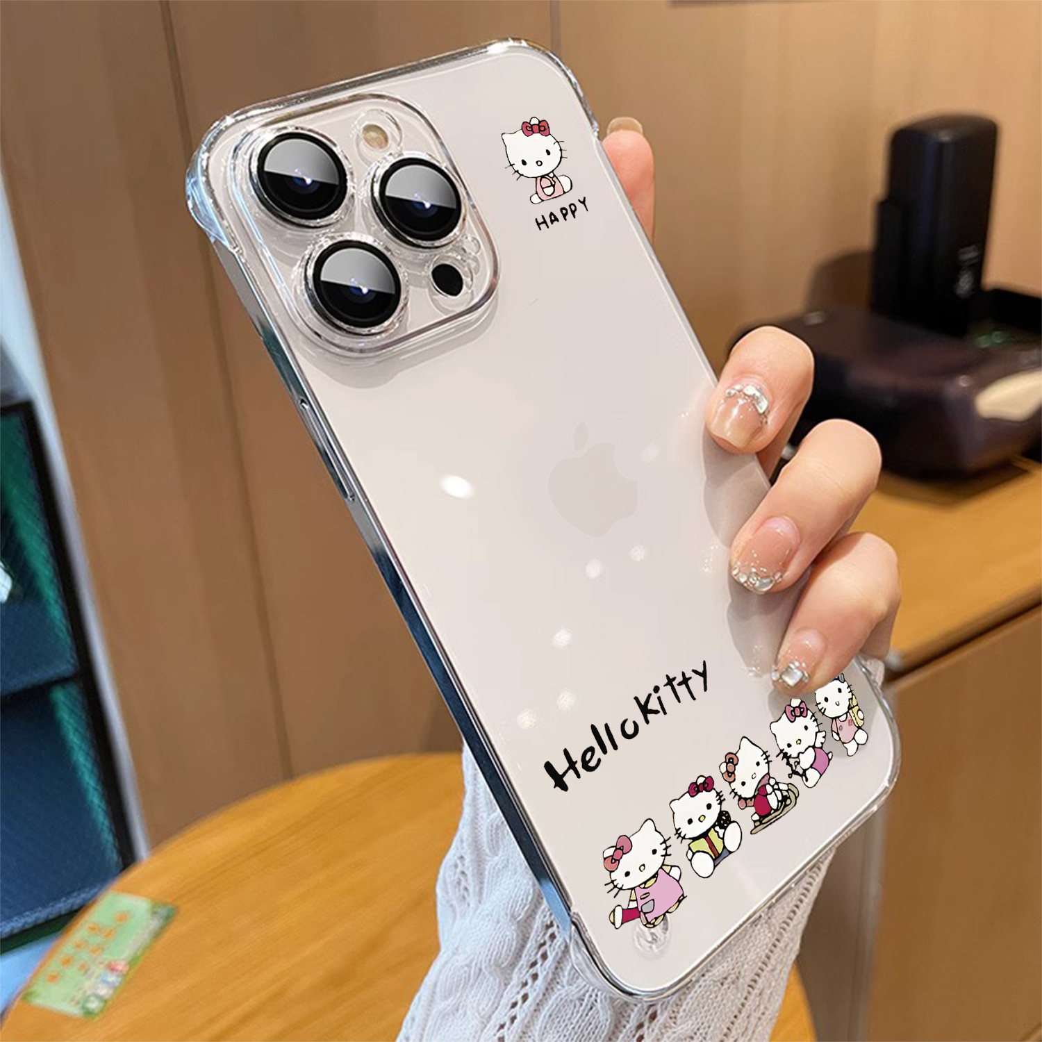 2025新款适用苹果16promax手机壳Kitty猫iphone15简约卡通14pro透明高级感13超薄无边框12女新款11夏天plus