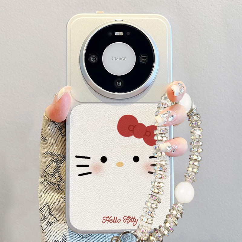 HelloKitty猫适用华为mate80promax手机壳新款pura70pro简约可爱mate60pro卡通女小羊皮70pro+高级感p80硅胶