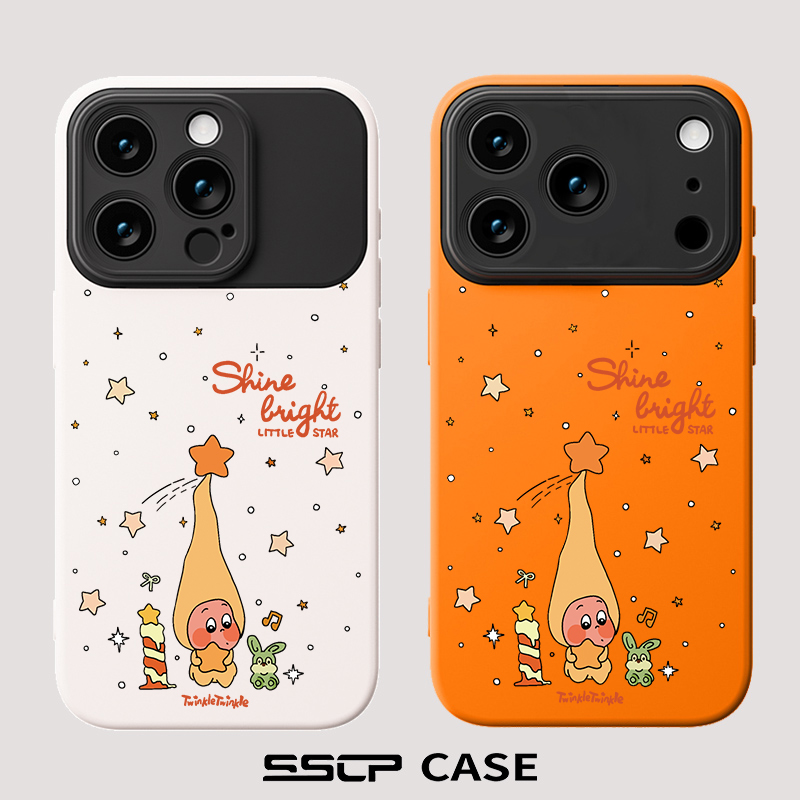 适用于苹果17promax手机壳新款星宇橙iphone16秒变17全包镜头15超火星星人14卡通女保护套13防摔可爱12防摔