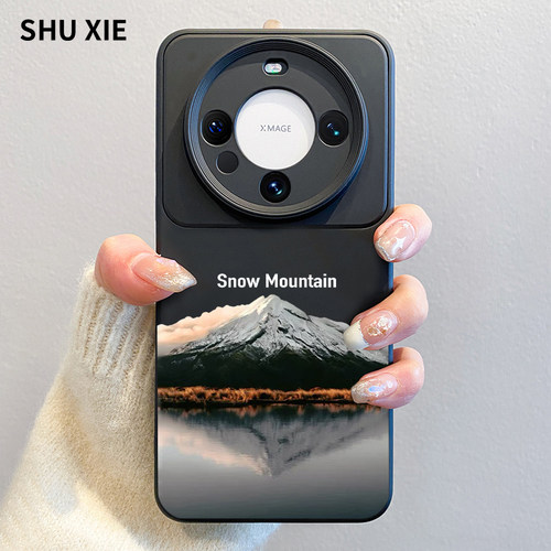 倒影雪山适用华为mate80手机壳