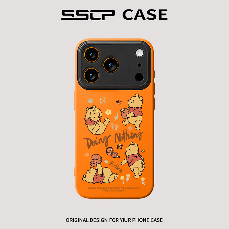 适用苹果17promax手机壳2026新款iphone16迪士尼维尼熊15pro可爱卡通女14全包镜头防摔13红色12液态硅胶air套