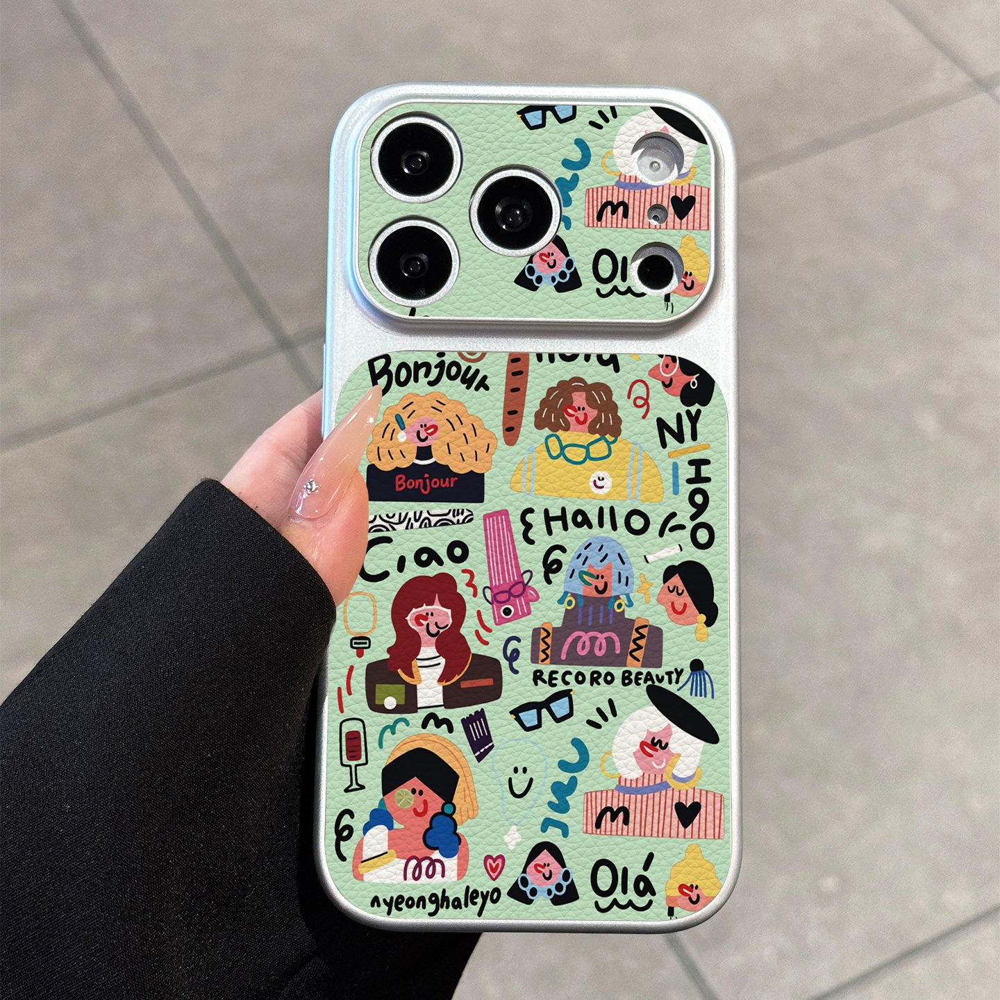适用苹果17promax手机壳新款16秒变17pro镜头iphone15可爱卡通女孩14高级感小羊皮绿色13个性全包防摔超好看