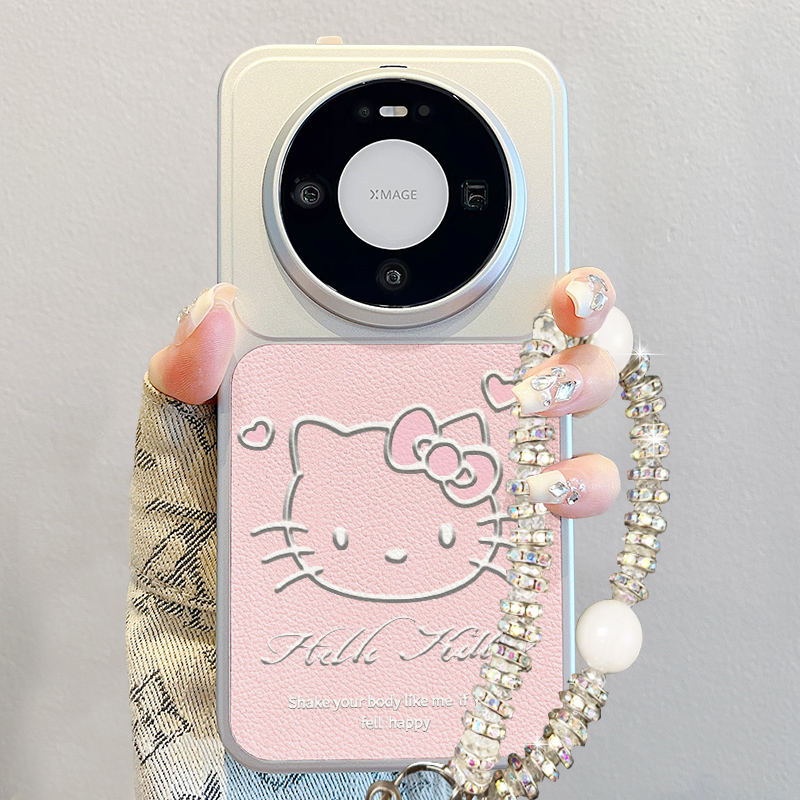 限定款适用华为mate80手机壳新款pura70pro简约promax可爱Kitty猫mate60pro卡通女70pro+高级感小羊皮p80硅胶