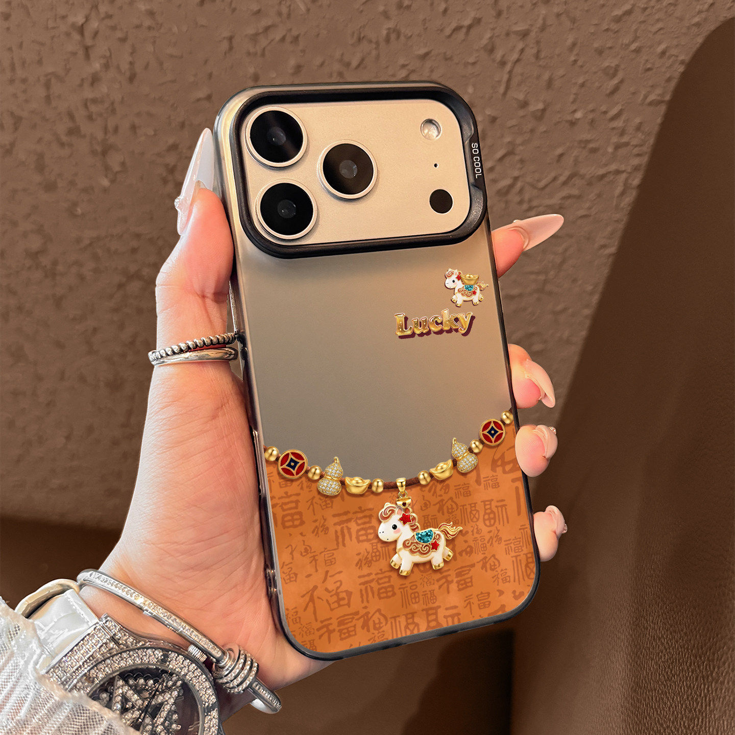 适用苹果17promax手机壳2026新年款百福马iphone16情侣15pro磨砂14plus高级11防摔13秋冬12马年air男女保护套