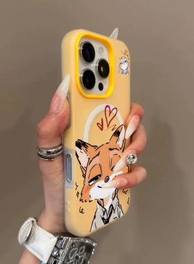 疯狂动物城适用苹果17手机壳2026新款iphone16promax磨砂磁吸15plus撞色14硅胶防摔13卡通12情侣男女11套air