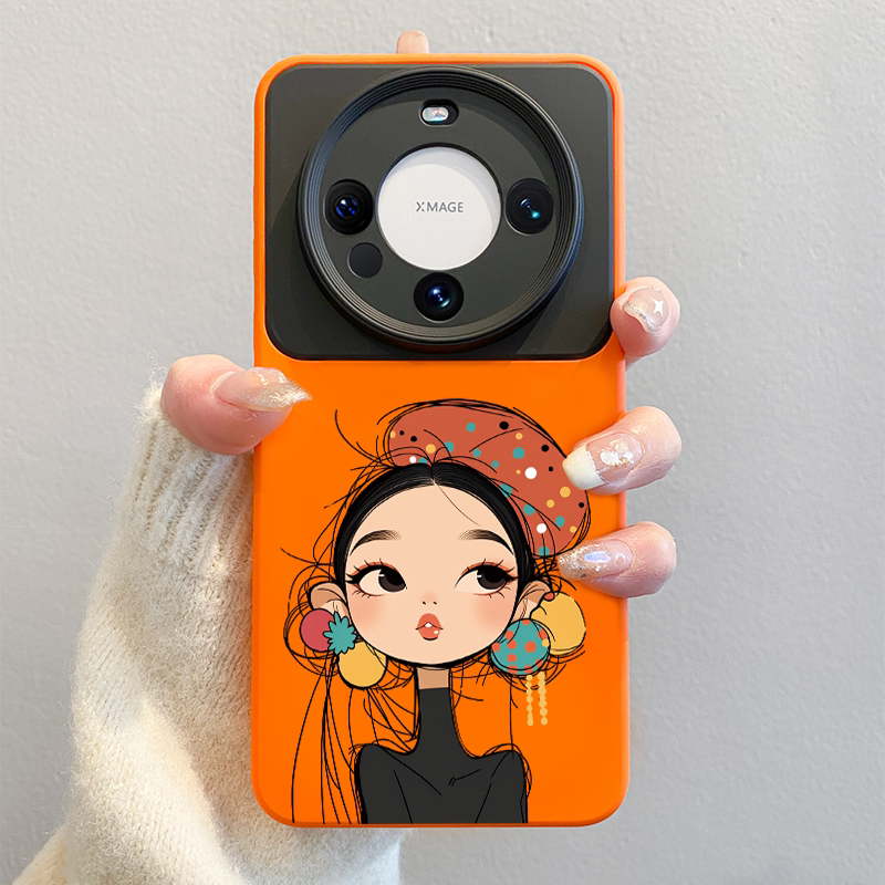 帽子女孩适用华为mate80手机壳新款pura70pro超火mate70卡通保护套promax全包镜头60pro+女50撞色硅胶防摔40