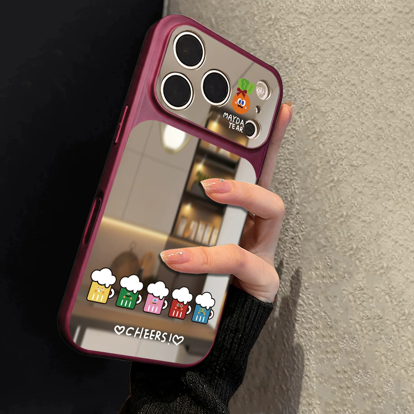 镜面可爱卜卜适用苹果iPhone18Pro手机壳新款17Promax磁吸16/15pm高级感14Pro全包硅胶女13小清新17卡通18pm