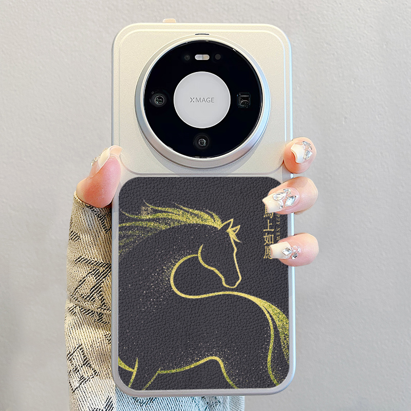 2026新款适用华为mate80promax手机壳pura70pro简约mate60pro撞色小羊皮70pro+马年高级感p80硅胶男女保护套