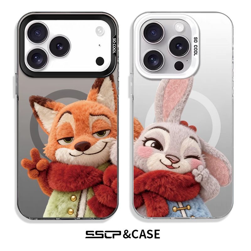 疯狂动物城适用苹果17手机壳2026新款iphone16promax马年卡通情侣15磨砂磁吸14高级11防摔13秋冬12毛绒air女