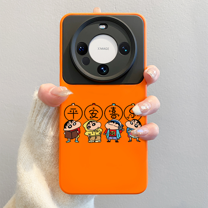 蜡笔小新适用华为Mate80promax手机壳2026新款马年mate60pro红色pura70ultra卡通70pro+撞色防摔40秋冬女50男