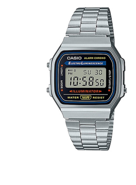 casio卡西欧小方块手表男正品小银块防水运动学生电子表A168WA-1