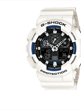 卡西欧手表男gshock正品白武士白虎运动防水学生电子表GA-100B-7A