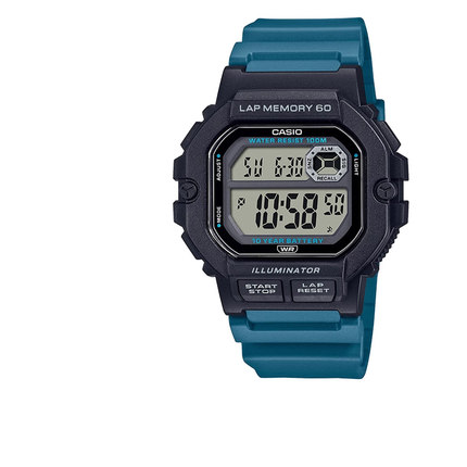 casio卡西欧手表男小方块官方正品运动防水学生电子表WS-1400H-3