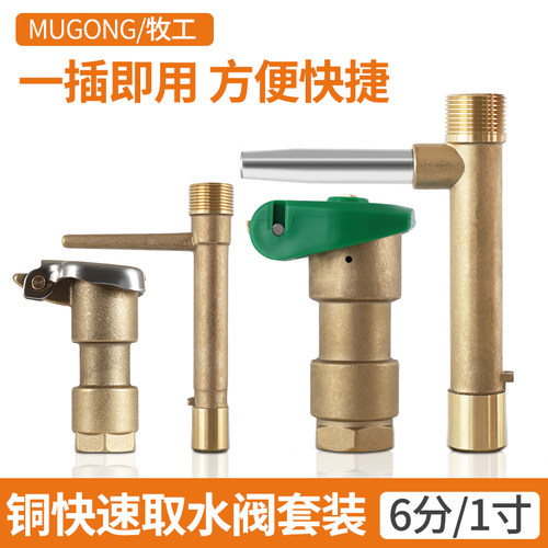 快速铜取水阀6分取水器园林绿化草坪地插水管地接头取水杆取水口