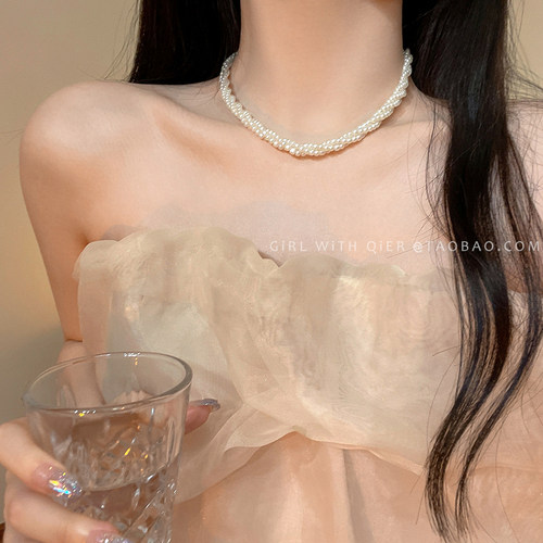 双层珍珠项链女春夏款