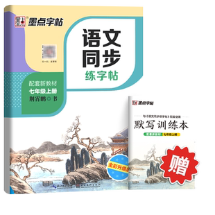 语文同步练字帖七年级下册上册语文字帖人教版专用八年级下正楷荆霄鹏写字帖初一初二楷书字帖练字初中生7九上楷体部编版墨点字帖