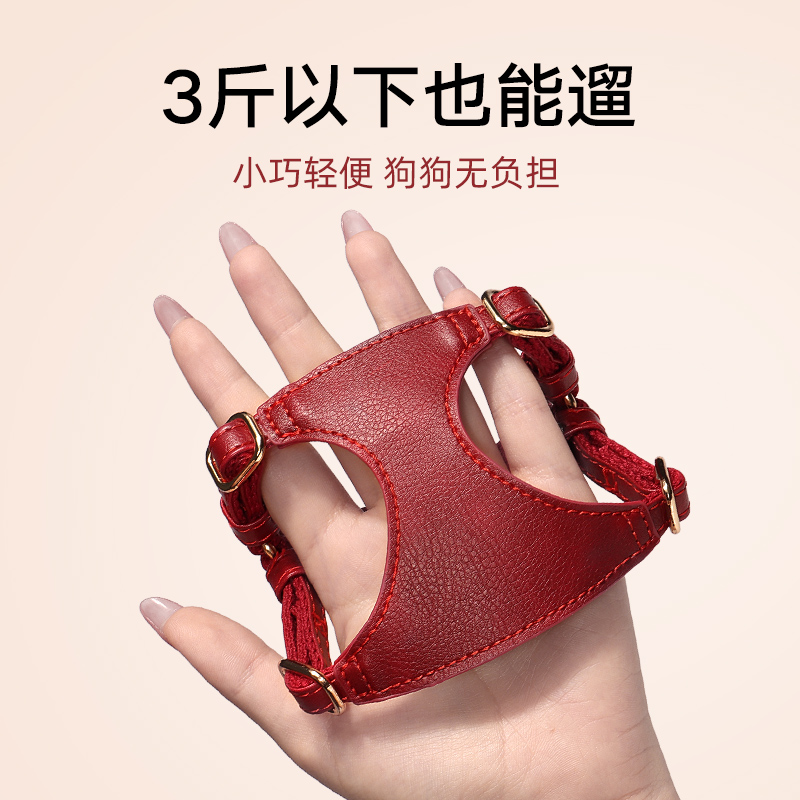 金领结狗狗牵引绳小型犬胸背带