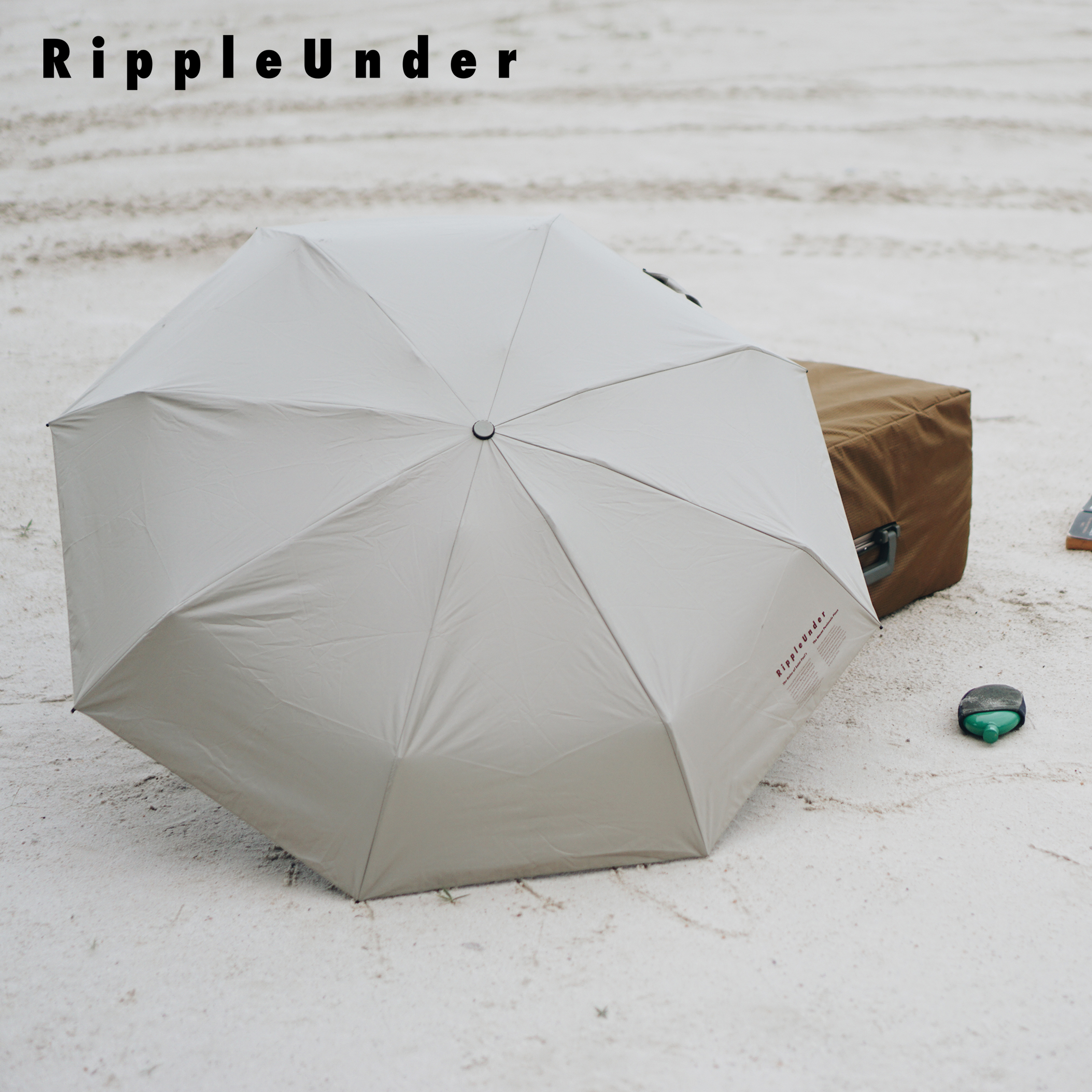 Rippleunder轻量伞basicul防晒晴雨伞黑胶超轻便携小巧口袋迷你