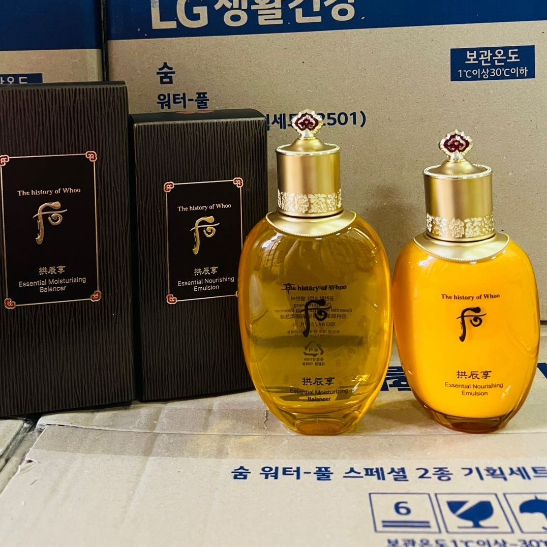 韩国Whoo后拱辰享气津平衡黄水乳霜套装滋润保湿水油平正品套盒