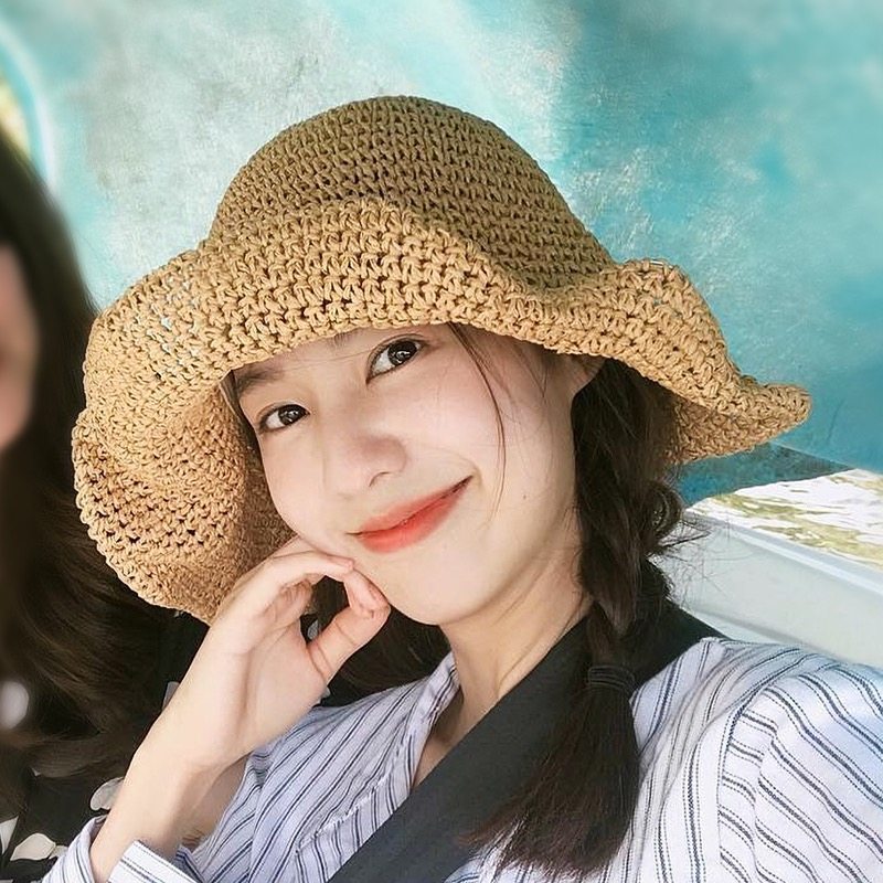 韩式可折叠沙滩大沿草帽女夏天百搭小清新海边度假防晒遮阳帽子潮