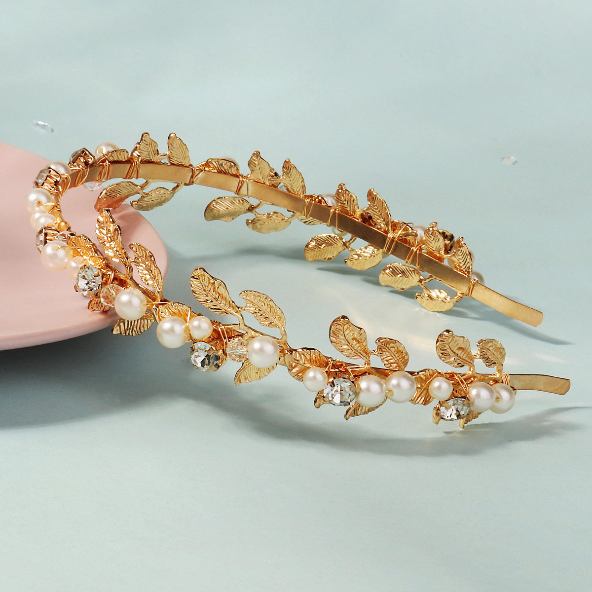 New Wedding Accessories Water Diamond Hair Hoop Leaves发箍