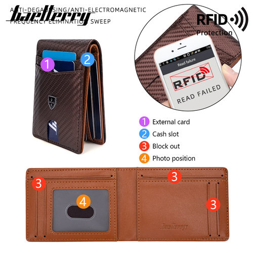 New men's wallet short two fold wallet RFID card bag卡包