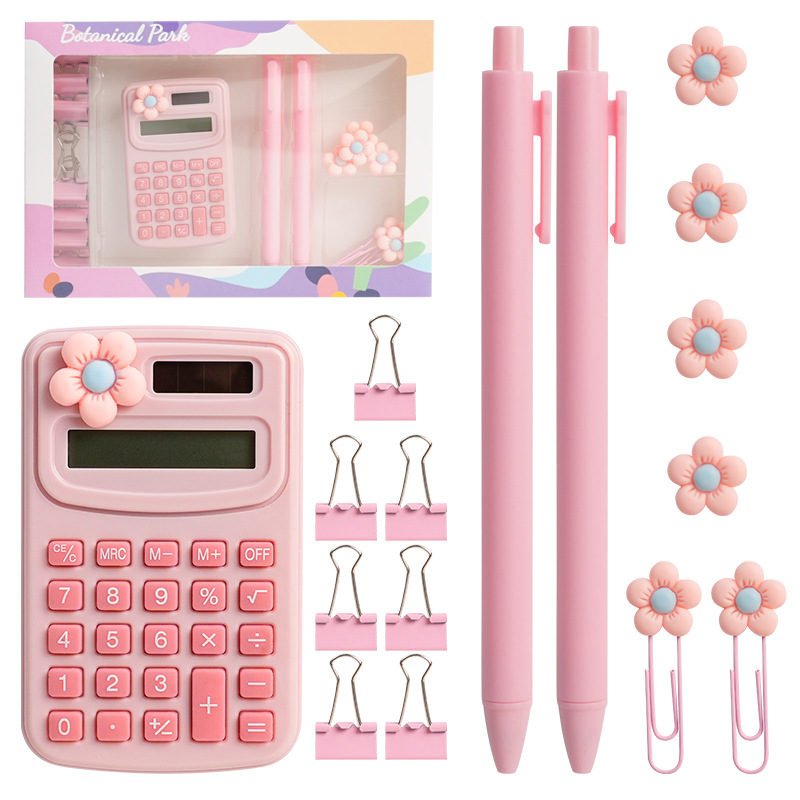 Macaron Student Office Set Cartoon Notebook Stapler Set