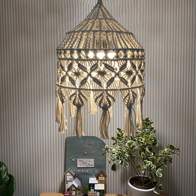 New Bohemian lighting cotton rope hand woven lampshade