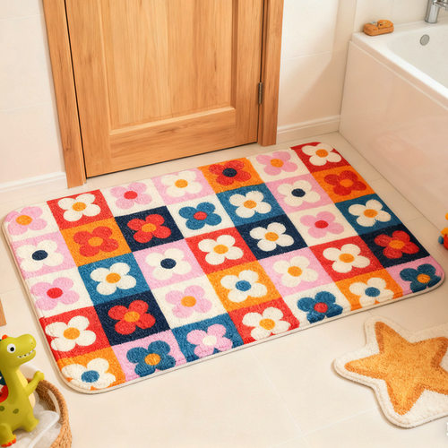 Imitation cashmere door mat, anti slip for bathroom and toil