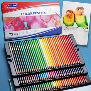 72 color oil-based lead painting set 120 color pencils铅笔