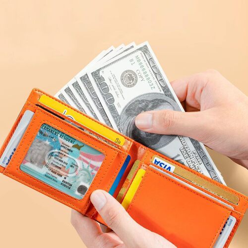 Men's ultra-thin wallet made of microfiber carbon fiber Rfid