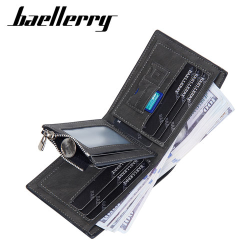 New wallet PU leather wallet with multi slot zipper wallet