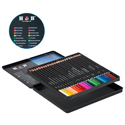 24 color oil-based art supplies with colored pencil set铅笔