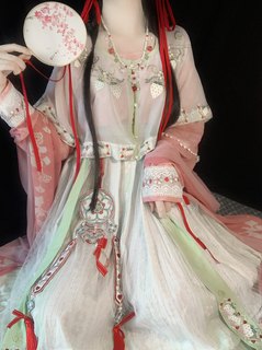 小重楼 草莓公主 原创唐制汉服坦领仙气纱裙三件套可爱少女套装