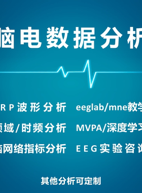 脑电数据分析EEG数据处理ERP波形eeglab静息态MVPA时频分析erplab