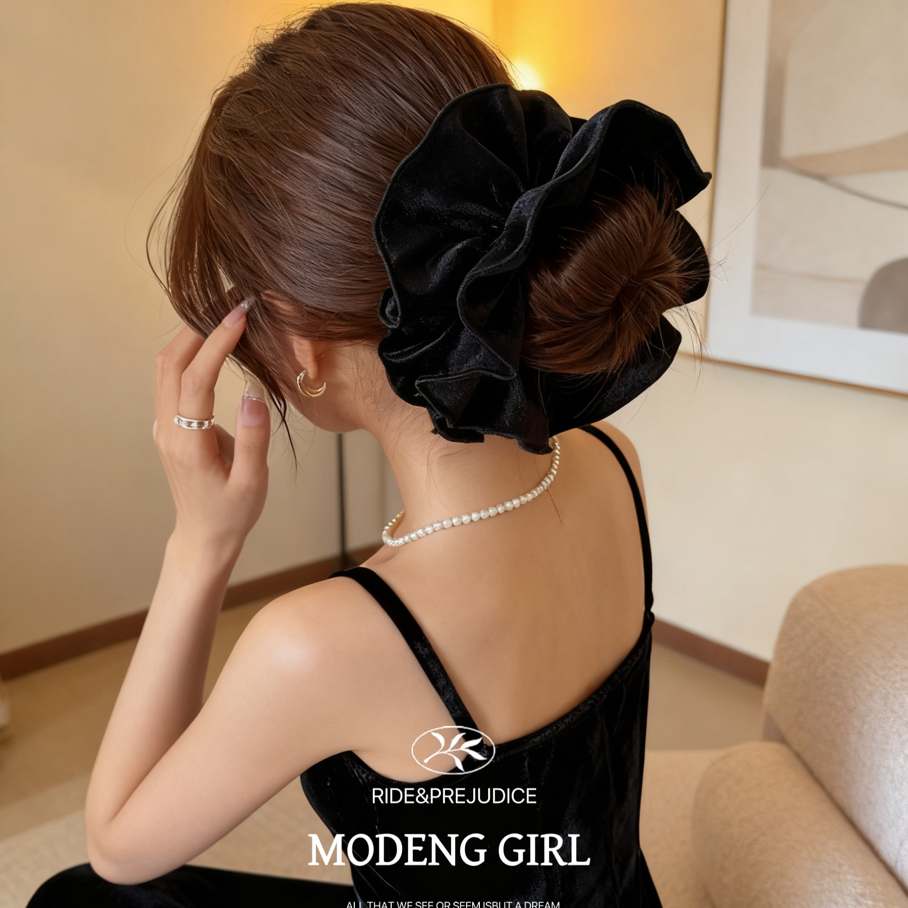 双层丝绒大肠发圈超大头花高级感发绳头绳丸子头肥肠圈洋气发饰