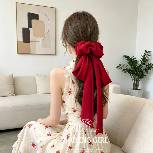 【美式辣妹】韩系超大肠圈飘带发圈女高级感麂理感发绳慵懒随性