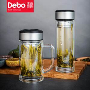 德铂汉纳斯玻璃杯二件套装高档商务玻璃杯双层男士茶杯DEP-743