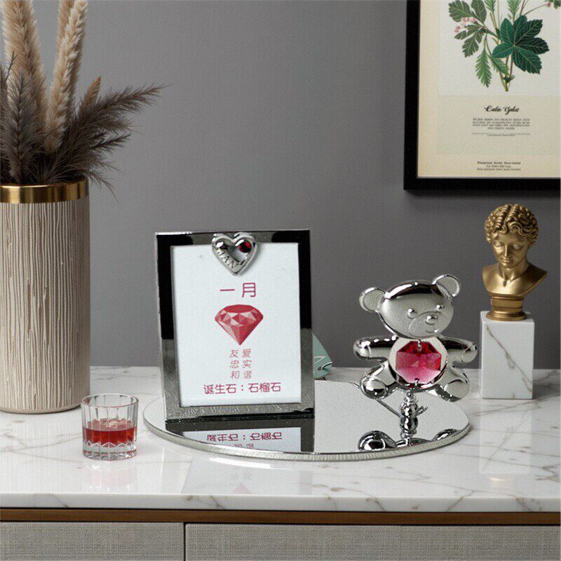 卡斯杜克诞生石系列水晶摆件相框情人节生日礼物送女友闺蜜卧室