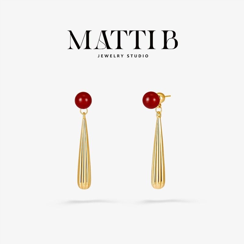 铜合金琉璃耳饰 红色新年款显白水滴耳坠女气质高级新款耳钉2200,饰品/流行首饰/时尚饰品新,耳环,淘宝优惠券,粉丝福利购,淘宝优惠卷