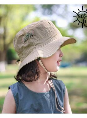 儿童渔夫帽夏季户外宝宝防晒帽子韩版洋气百搭男女童可调节盆帽