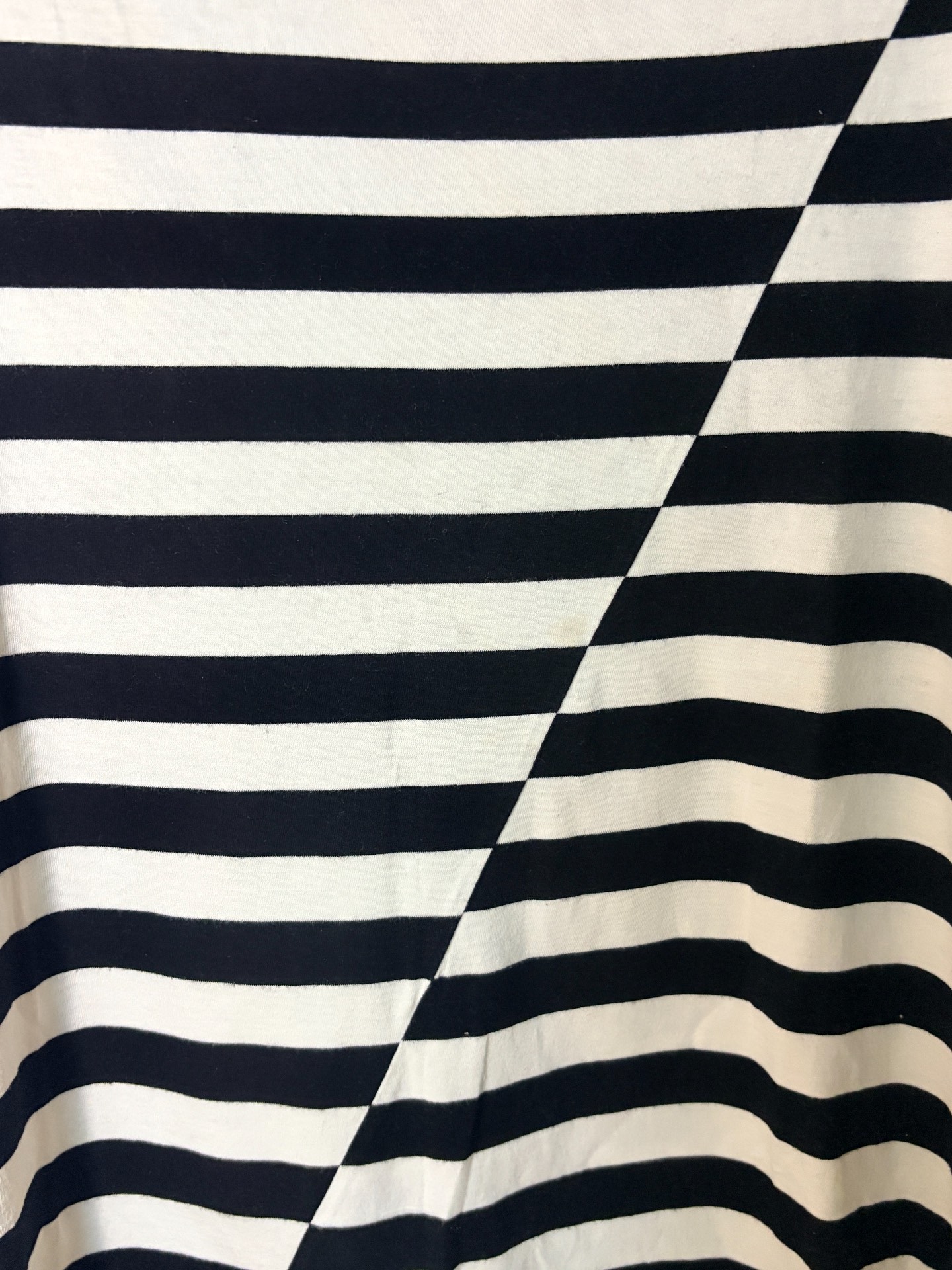 Saint Laurent SLP 14FW Diagonal Striped Tee — detail