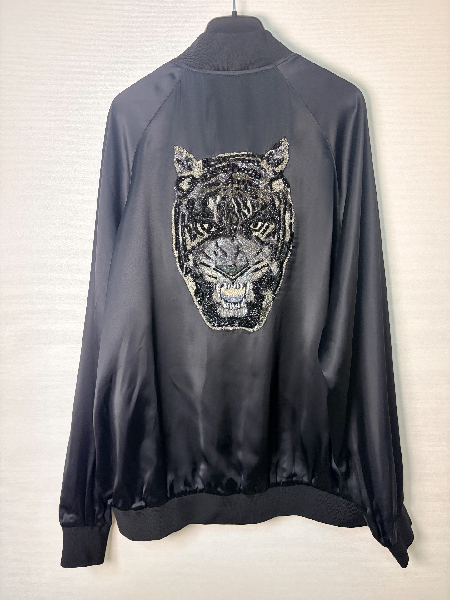 Saint Laurent Tiger Head Sequin Baseball Jacket