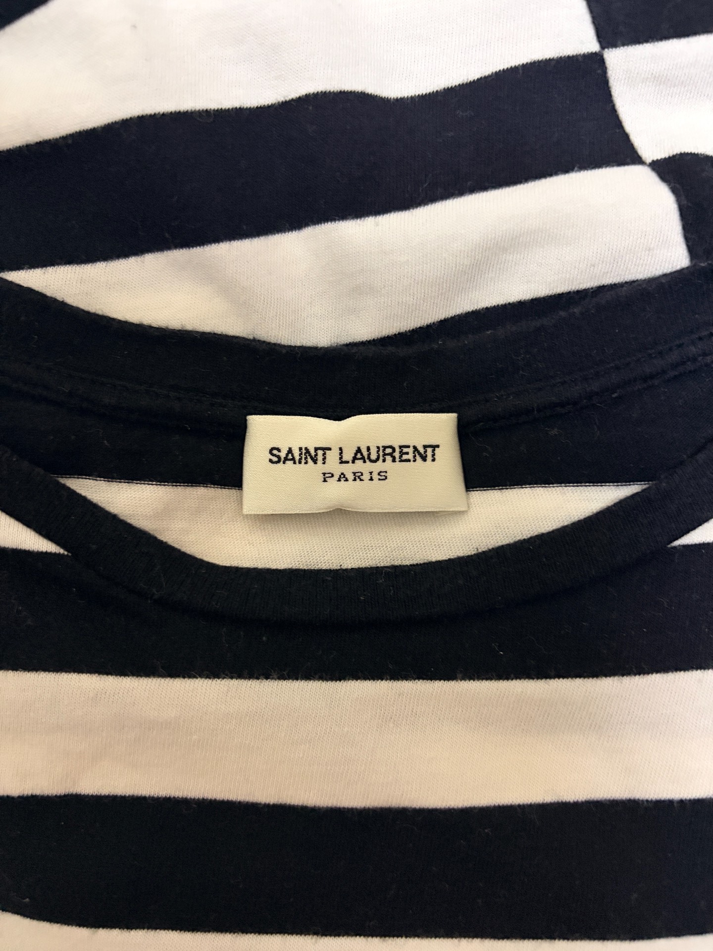 Saint Laurent SLP 14FW Diagonal Striped Tee — back