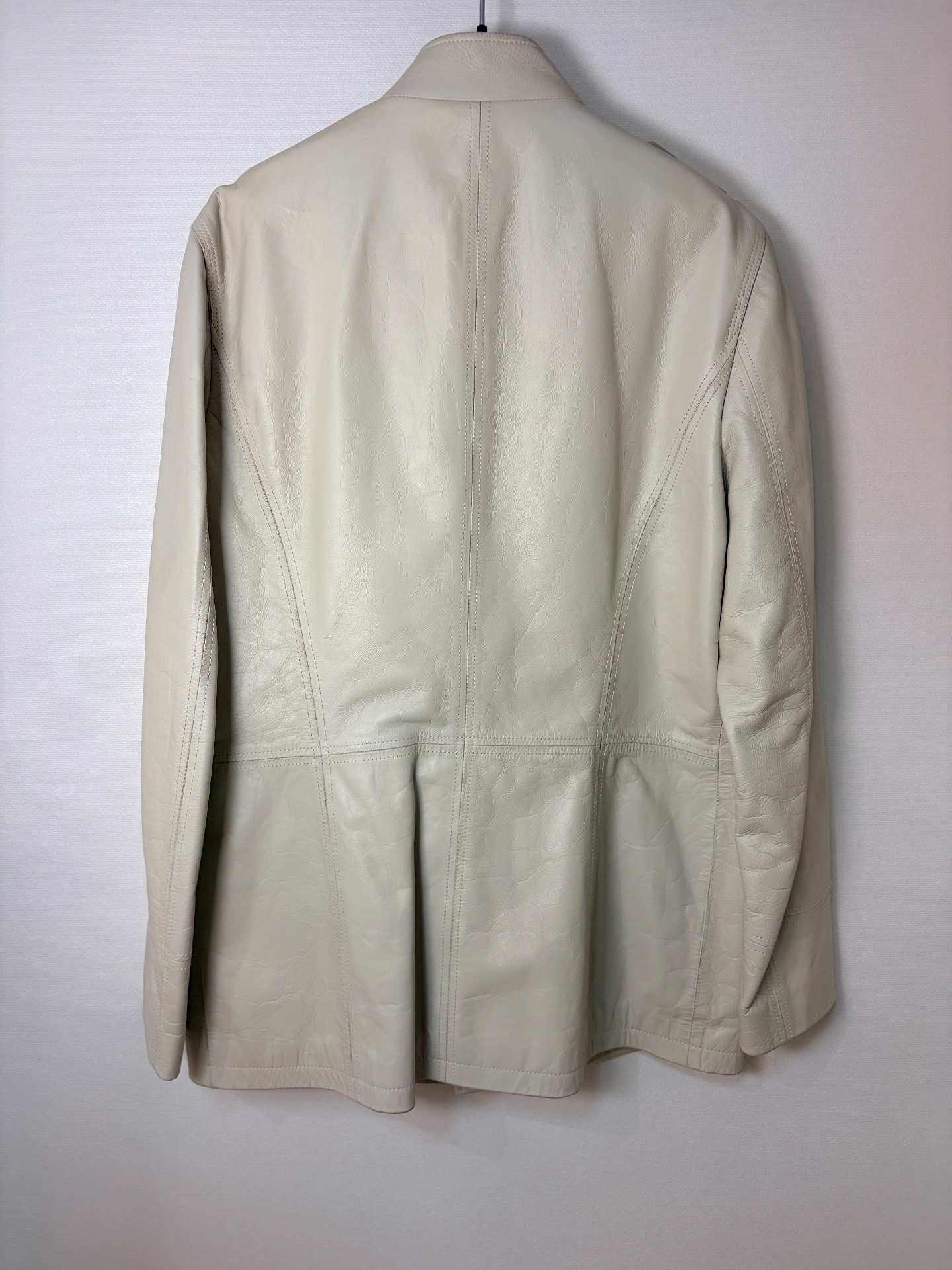 Saint Laurent SLP 19ss White Leather Jacket — front