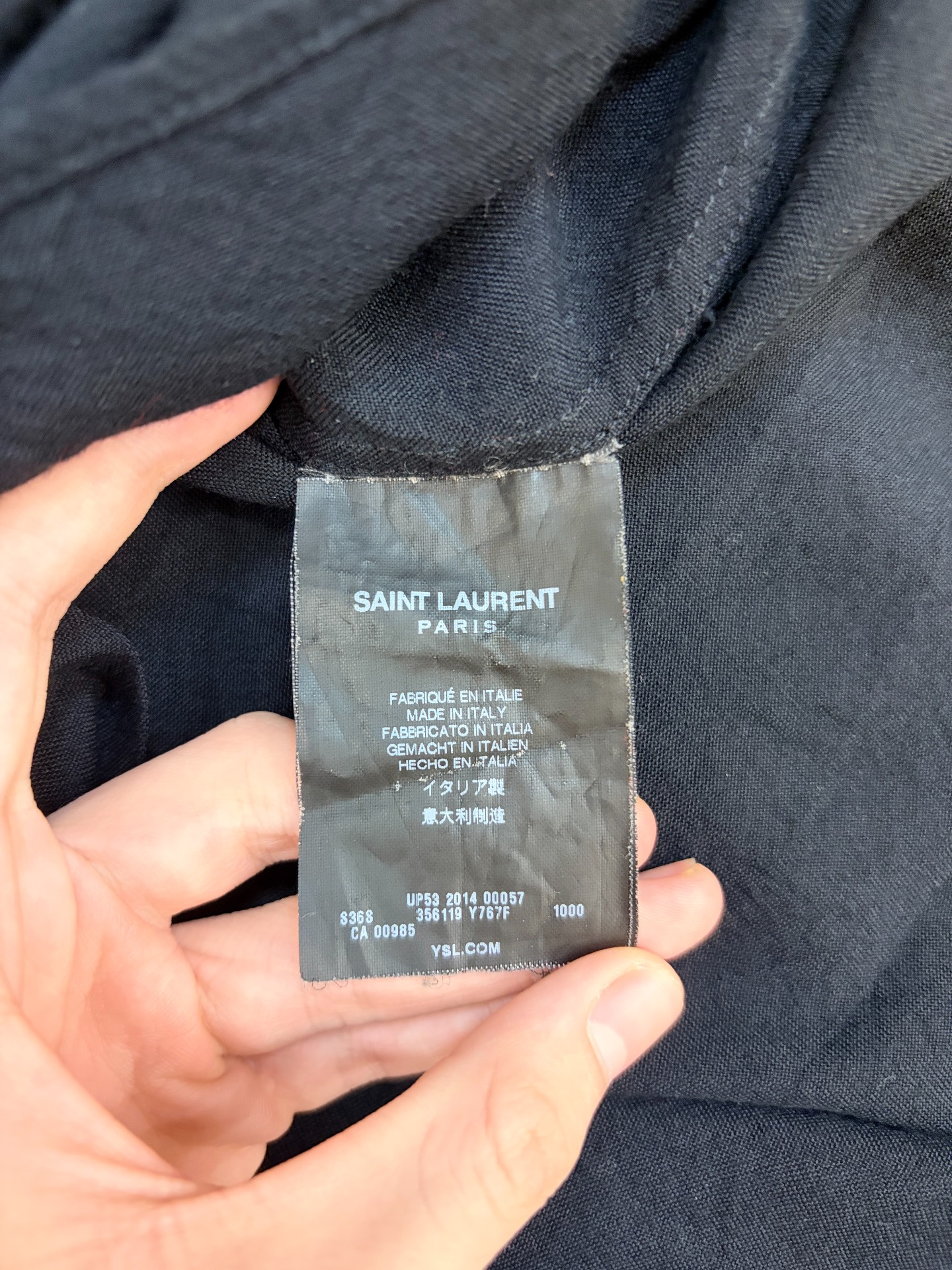 Saint Laurent Black Silk Shirt — back