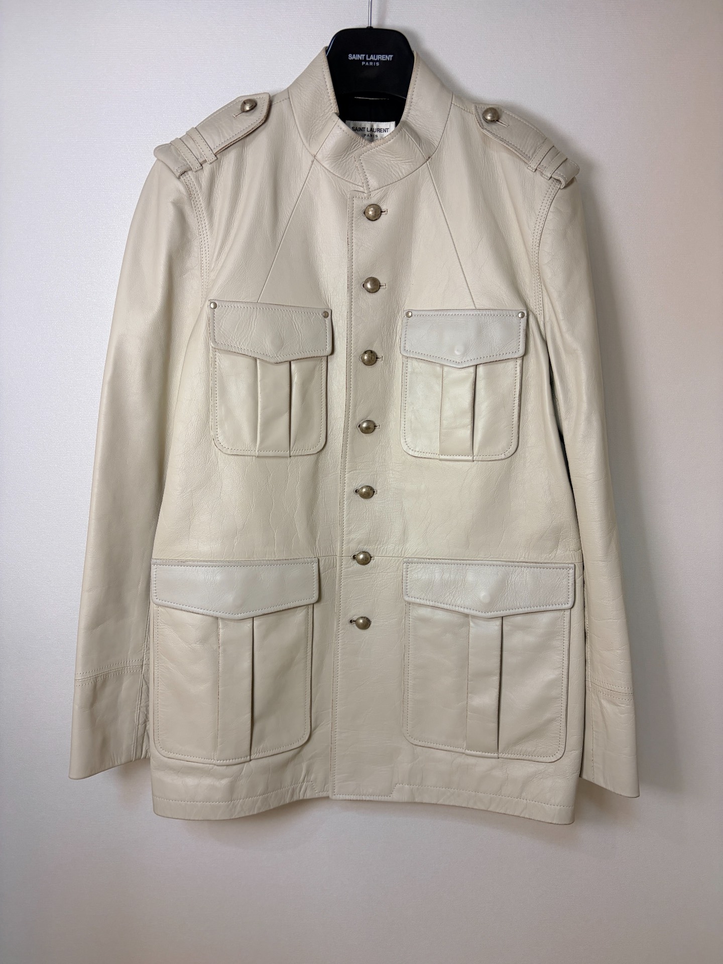 Saint Laurent SLP 19ss White Leather Jacket