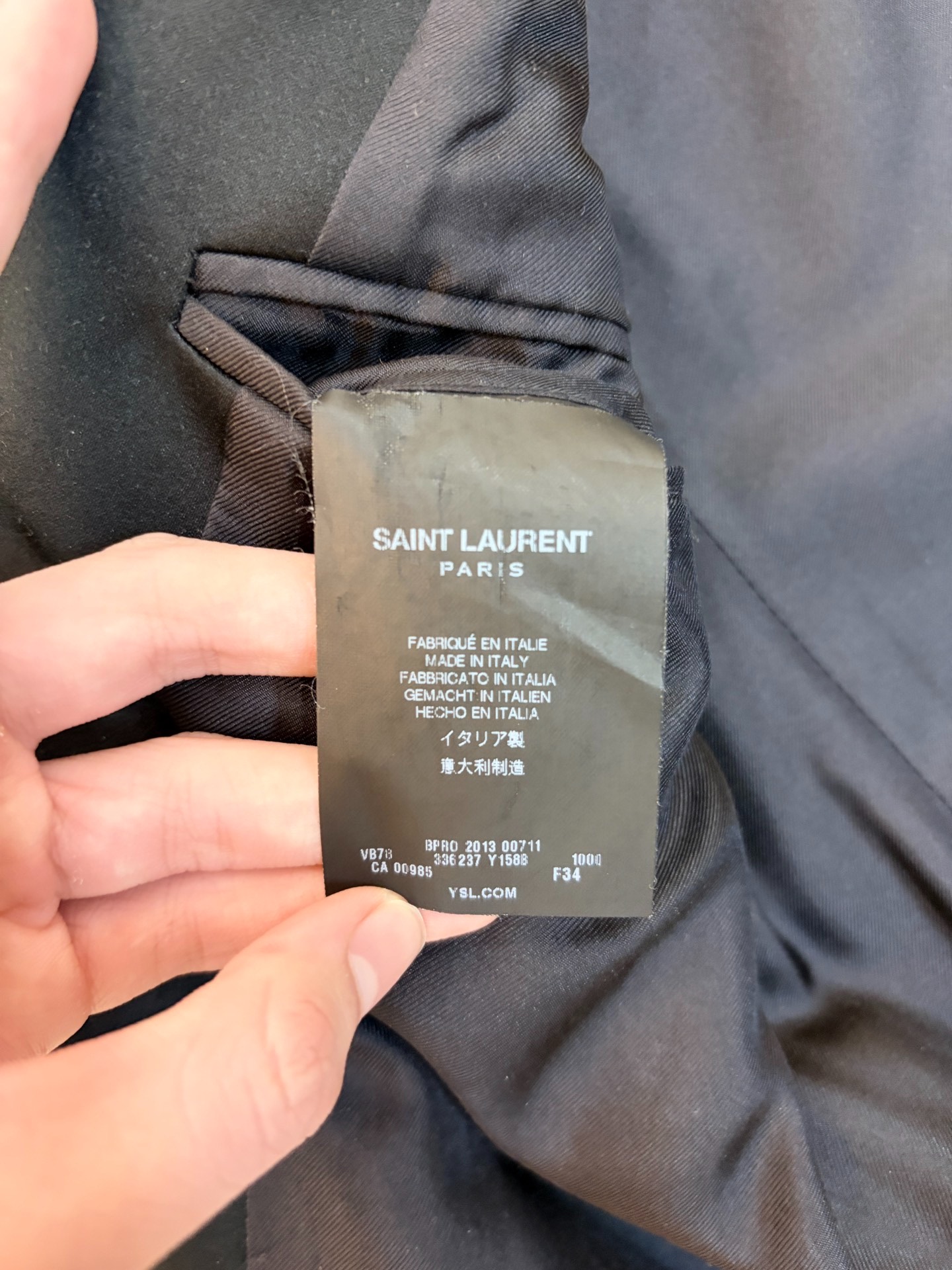 Saint Laurent 14SS Tailored Blazer — label