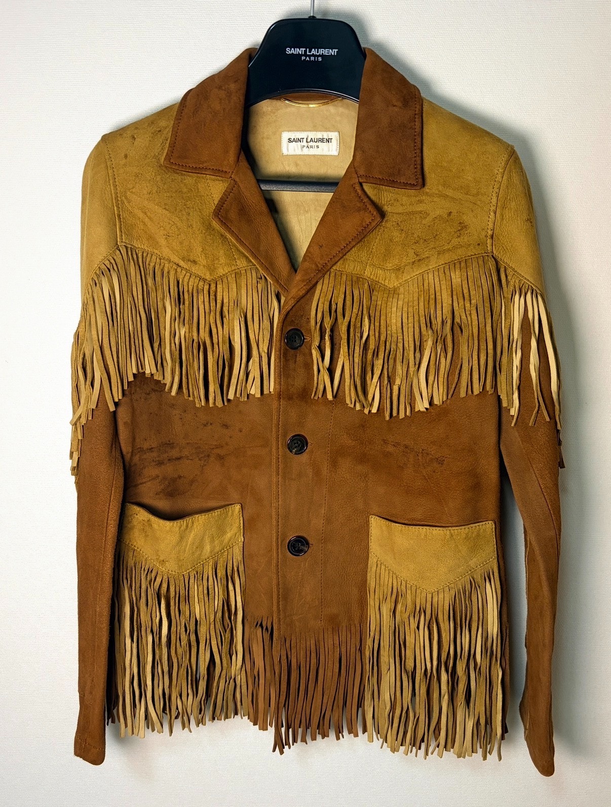 Saint Laurent Brown Suede Fringe Jacket