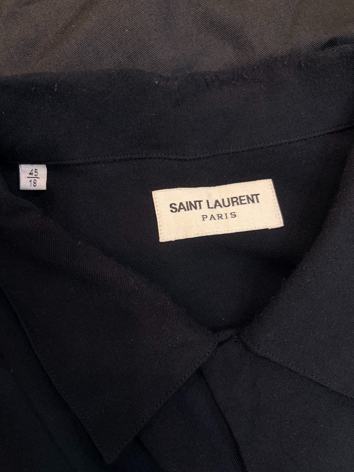 Saint Laurent Black Silk Shirt — detail
